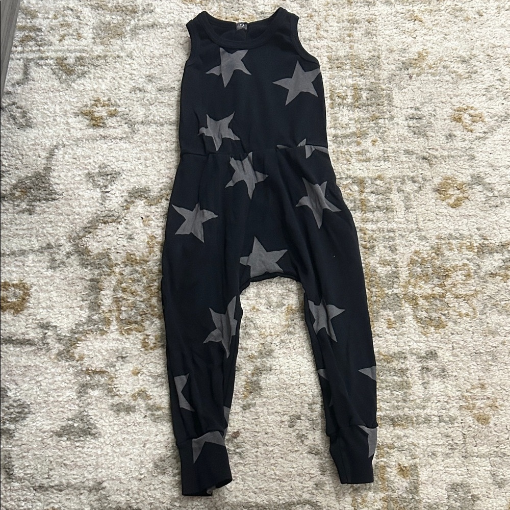 nununu Black and Gray Star Romper